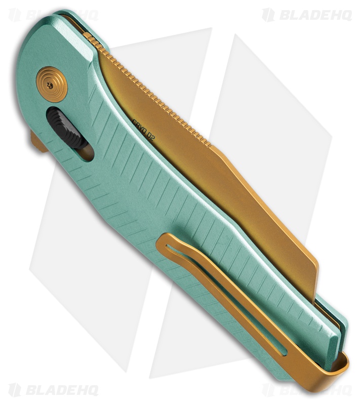 SOG Diverge Wharncliffe XR Lock Knife Light Blue Aluminum (3" Gold)