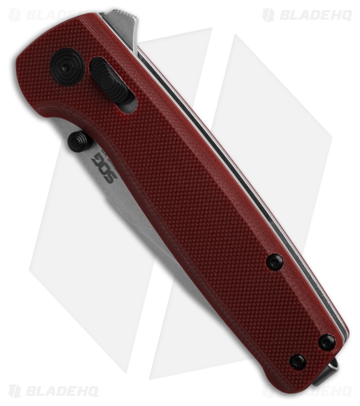 SOG Terminus XR Lock Knife Crimson Red G-10 (3" Stonewash) TM1023-BX