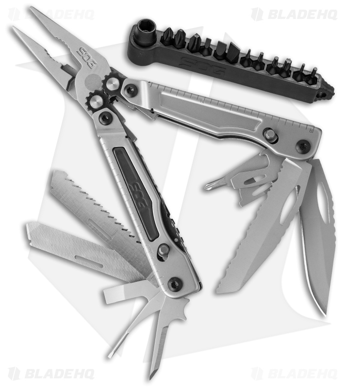 sog powerplay 19 in 1 multi tool w hex bit kit nylon sheath
