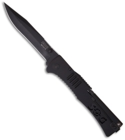 SOG SlimJim XL Black Assisted Opening Knife (4.18" Black Plain) SJ-52