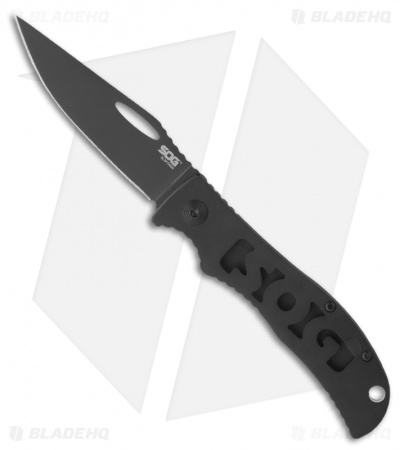 SOG SlipTron Folding Knife (3" Black Plain) STR02