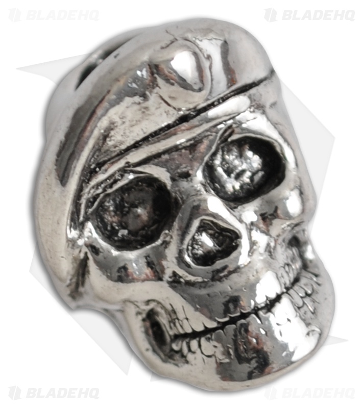Spartan Blades Pewter Beret Skull Lanyard Bead (1)