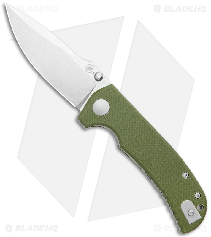 Spartan Blades George Astor Liner Lock Knife Green G-10 (3.5" Stonewash 154CM)