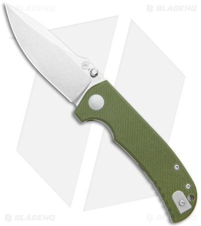 Spartan Blades George Astor Liner Lock Knife Green G-10 (3.5" Stonewash 154CM)