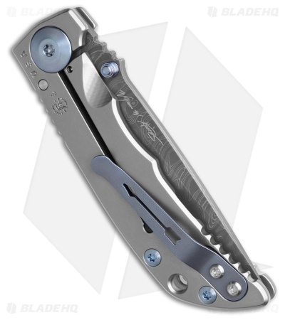 Spartan Blades Harsey Folder Frame Lock Anodized Blue Custom (3.25" Damascus)
