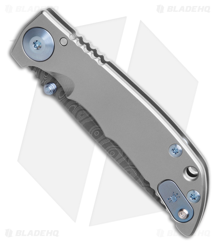 Spartan Blades Harsey Folder Frame Lock Anodized Blue Custom (3.25" Damascus)