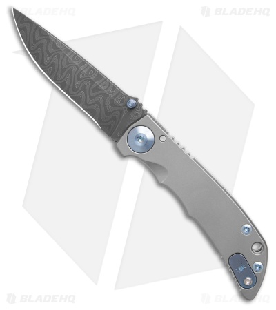 Spartan Blades Harsey Folder Frame Lock Anodized Blue Custom (3.25" Damascus)