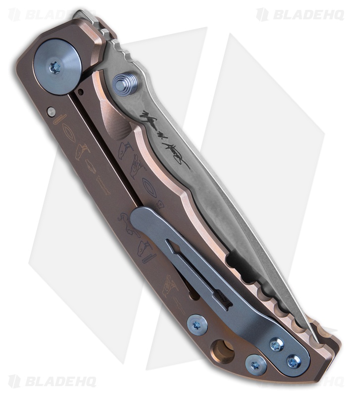 Spartan Blades Harsey Knife Bronze/Black DiVinci Ti Damascus