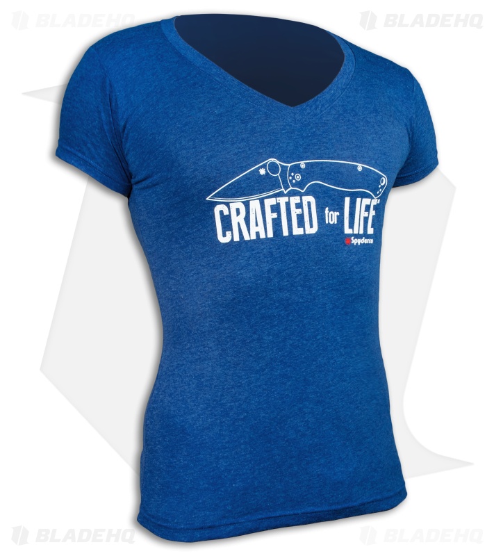 Spyderco Crafted For Life Women's Royal Blue Short Sleeve T-Shirt 