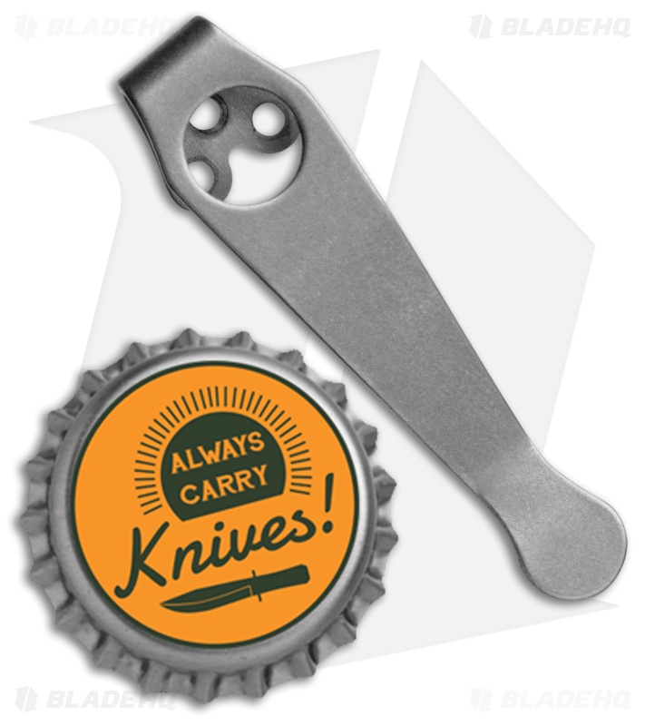 Lynch Northwest Short Titanium Spyderco Pocket Clip (Polished Stonewash) NW