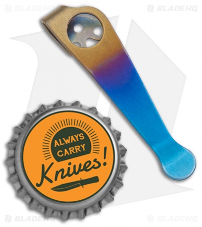 Lynch Northwest Spyderco Para 3 Right Hand Ti Pocket Clip (Bronze/Blue Fade) NW