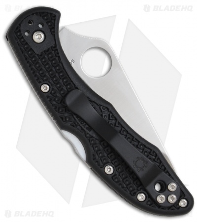 Spyderco Delica 4 Knife Black FRN Folder (2.88" Satin) C11PBK