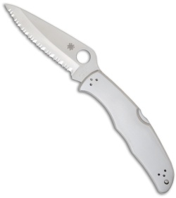 Spyderco Endura 4 Knife Stainless Steel SS Folder (3.875" Satin Full Serr) C10S