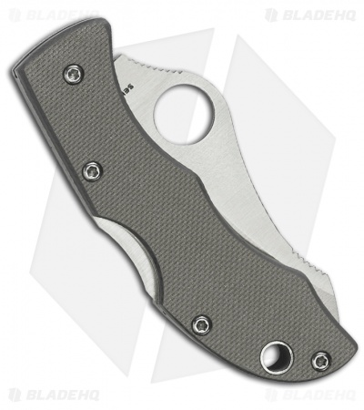 Spyderco Jester Knife Gray G-10 Sprint Run (1.92" Satin Plain) JGGYP