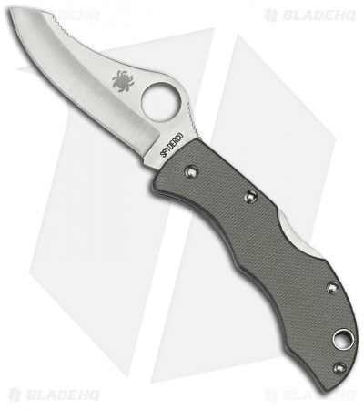 Spyderco Jester Knife Gray G-10 Sprint Run (1.92" Satin Plain) JGGYP