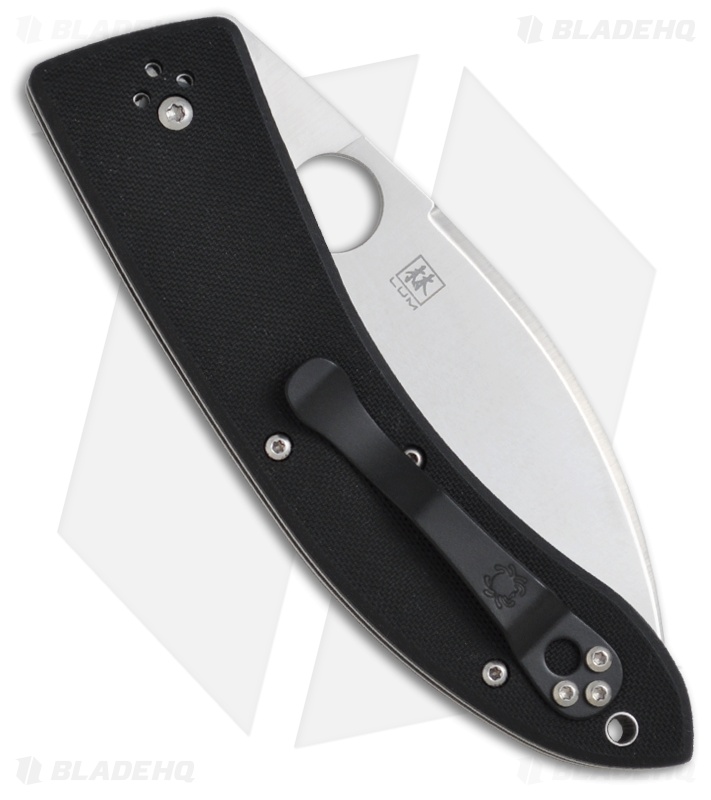Spyderco Lum Large Chinese Folder Knife Black G-10 (3.75" Satin) C143GP