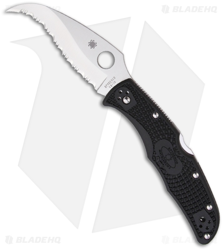 Spyderco Matriarch 2 Knife Black FRN (3.55" Satin Full Serr) C12SBK2