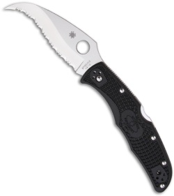 Spyderco Matriarch 2 Knife Black FRN (3.55" Satin Full Serr) C12SBK2