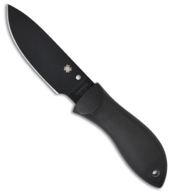 Spyderco Bill Moran Drop Point Fixed Blade Knife (3.88" Black Plain) FB02PBB