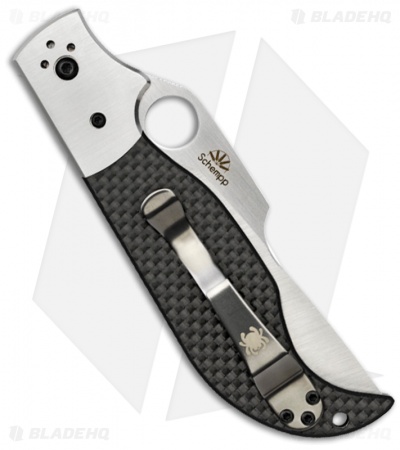 Spyderco Navaja Knife w/ Carbon Fiber (3.875" Satin Plain) C147CFP