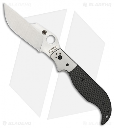 Spyderco Navaja Knife w/ Carbon Fiber (3.875" Satin Plain) C147CFP
