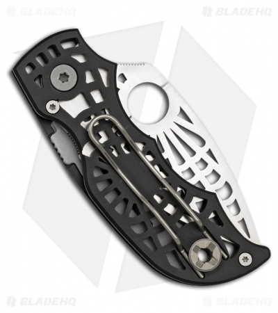 Spyderco "S" Black Folding Knife (Satin Plain) C109BKP