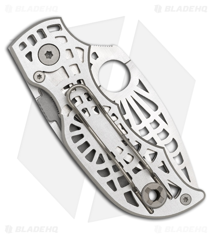 Spyderco "S" Silver Folding Knife (Satin Plain) C109SLP