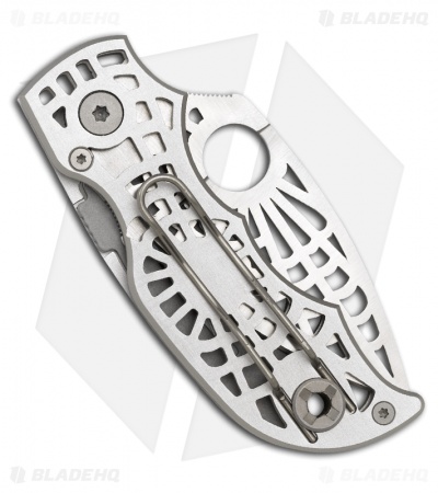 Spyderco "S" Silver Folding Knife (Satin Plain) C109SLP