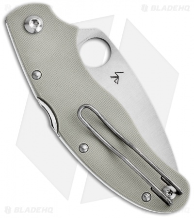 Spyderco Caly 3 Aogami Super Blue Gray G-10 Knife (3" Satin Plain) C113GPGY