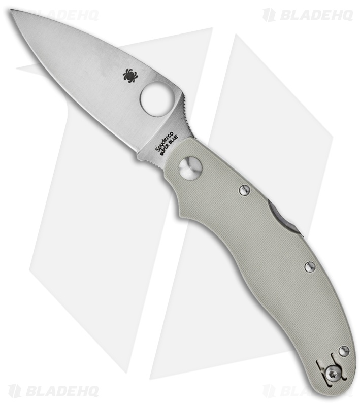 Spyderco Caly 3 Aogami Super Blue Gray G-10 Knife (3