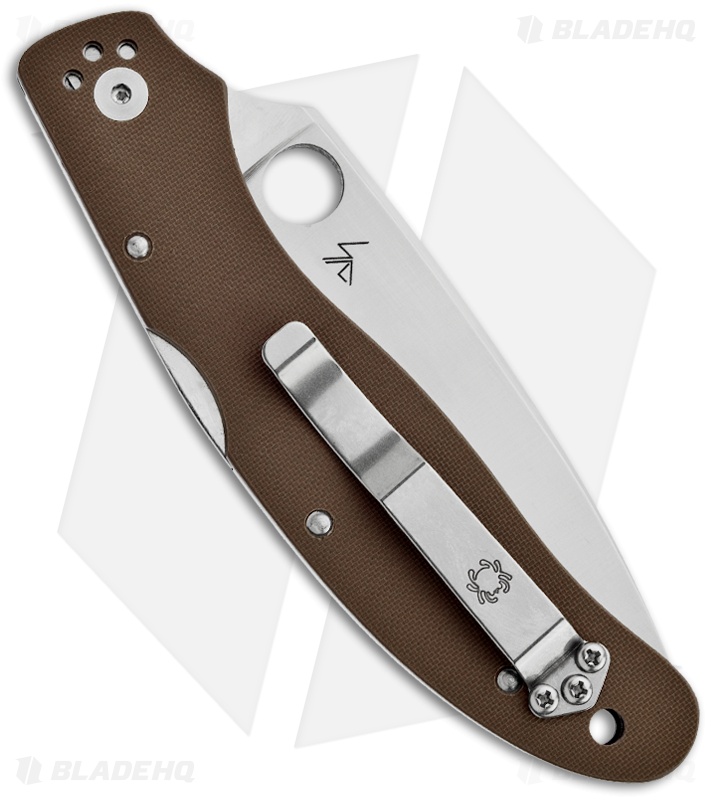 Spyderco Calypso Brown Folding Knife (3.9" Satin Plain) C54GPBN