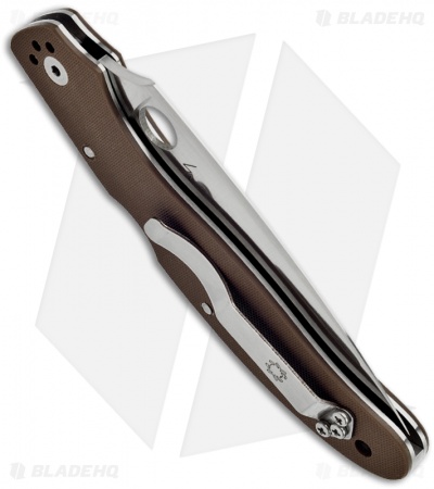 Spyderco Calypso Brown Folding Knife (3.9" Satin Plain) C54GPBN