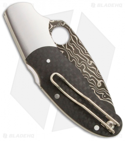 Spyderco Caly 3 Sprint Carbon Fiber Damascus Knife (3" Plain) C113CFPD