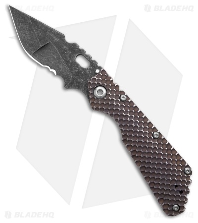 Strider Custom Knives SMF DGG Purple Titanium Gunner Grip (4.50" Serr)