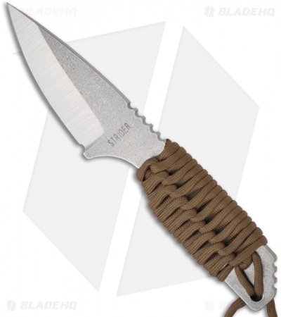 Strider SA Titanium Fixed Blade Knife w/Coyote Cord Wrap (3.25" Satin)