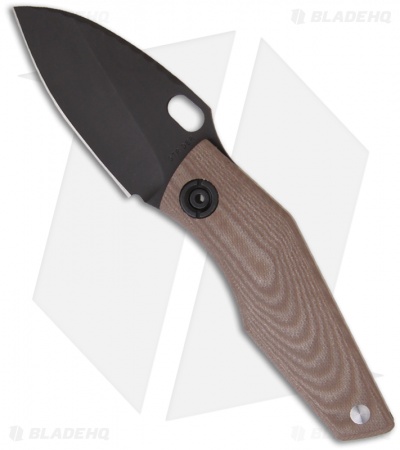 Strider SJ75 Mini Titanium Framelock Knife w/ Brown G10 (3" Black Plain)