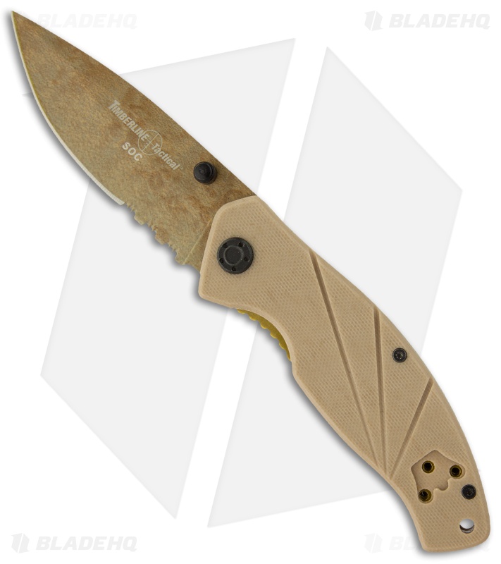 Timberline SOC Folder Coyote Tan Knife (3.25" Camo Serr) 4311
