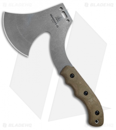 TOPS Knives Grandpa's  Ax 11" Hatchet Green Micarta (Tumbled) GRAX-01