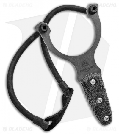 TOPS Knives "Sling" Slingshot Black Micarta w/ Leather Sheath