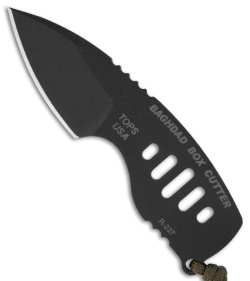 TOPS Knives Baghdad Box Cutter Fixed Blade Knife (2.25" Black) BBC-01