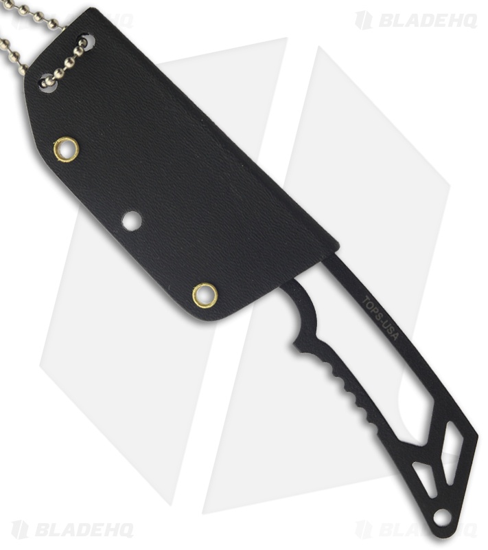TOPS Knives Cuma Hiss Neck Knife (2.5" Black) HISS-01
