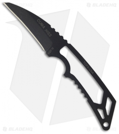 TOPS Knives Cuma Hiss Neck Knife (2.5" Black) HISS-01