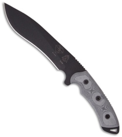 TOPS Knives Dart Fixed Blade Knife 5160 Steel (7" Black Plain) DART-002