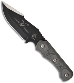 TOPS Knives Eagles Shadow Knife Fixed Blade (3.5" Black Plain) ESH-01