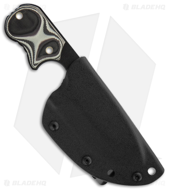 TOPS Knives FDX-02 Knife Fixed Blade Black/White G-10 (3" Black Plain)