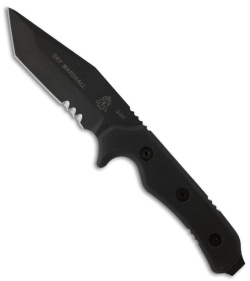 TOPS Knives Sky Marshall Tanto Knife Fixed Blade (4.38" Black Serr) SKY-01