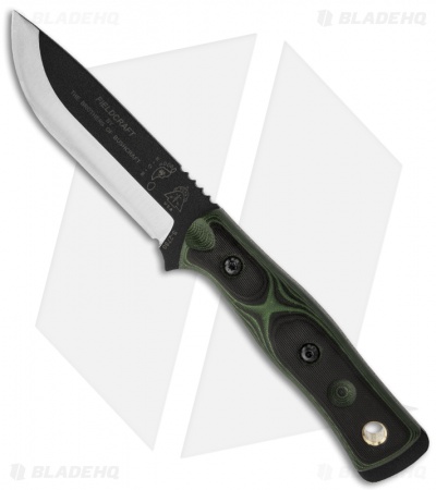 TOPS Knives BOB Brothers of Bushcraft Fieldcraft Knife Black/Green G-10 (4.625")