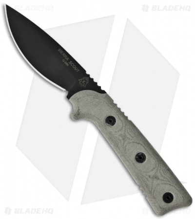 TOPS Knives Sierra Scout Fixed Blade Knife Micarta (3.75" Black) SSC-01