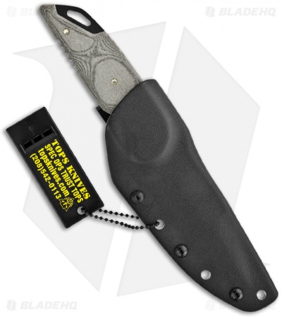 TOPS Knives Sneaky Pete Knife Fixed Blade (3.63" Black) SP-01