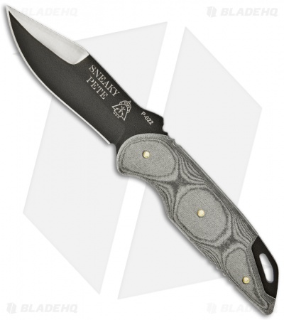 TOPS Knives Sneaky Pete Knife Fixed Blade (3.63" Black) SP-01